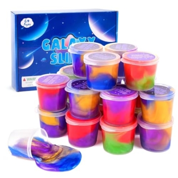 Kids Party Favors Slime Putty, 16 Pack Galaxy Slime Bulk, Slime Kit for Girls & Boys 10-12, Valentin...