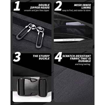 Fanny Pack for Mens Crossbody Bag, Sling Bag for Women Anti Theft Waist Packs with Adjustable Strap Casual Daypack for Running Sports Hiking Cycling Travel Walking - Black