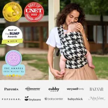 Momcozy Baby Carrier - Ergonomic, Cozy and Lightweight Carrier for 7-44lbs, Effortless to Put On, Ideal for Hands-Free Parenting, Enhanced Lumbar Support, Purehug for Infant to Toddler, Houndstooth