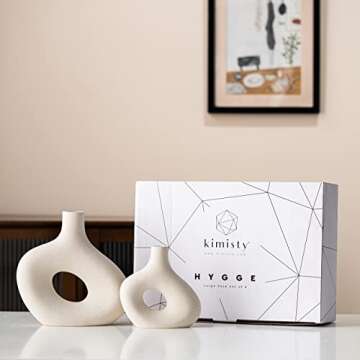 Kimisty Ceramic Donut Vases Set - Modern Minimalist Home Decor