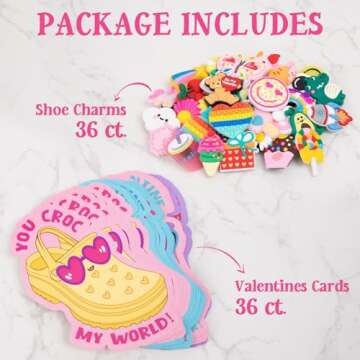 Valentines Day Cards for Kids School - Valentines Gifts for Kids - 36 Valentine Cards with Shoe Char...