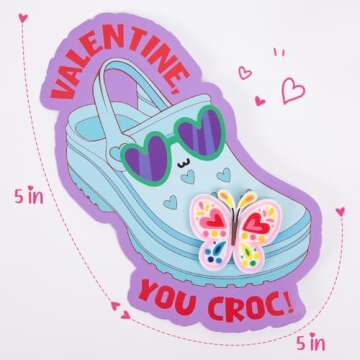 Unique Valentine's Day Cards with Shoe Charms for Kids