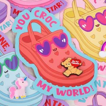 Unique Valentine's Day Cards with Shoe Charms for Kids