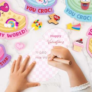 Unique Valentine's Day Cards with Shoe Charms for Kids