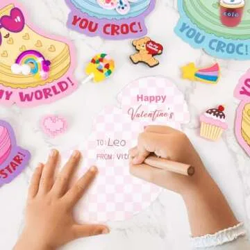 Unique Valentine's Day Cards with Shoe Charms for Kids