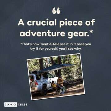 MoonShade Portable Vehicle Awning, Large 9' x 7' Shade Coverage, Lightweight Durable Car Canopy Suitable for Trucks SUVs Vans Campers and More (Shadow Blue)