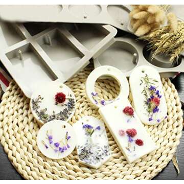 Silicone Wax Molds, KOOTIPS Resin Jewelry Molds Making with Hanging Hole for DIY Jewelry Craft Making