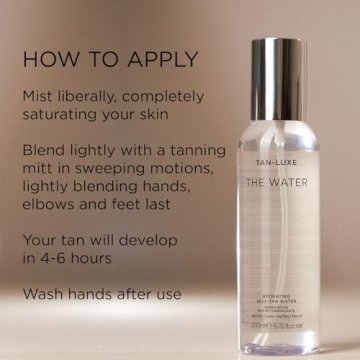 TAN-LUXE The Water - Light/Medium - The Water Hydrating Self Tanner Mist - Vitamin Infused, Hydrating Tanning Water Mist - Cruelty & Toxin Free Spray Tanner