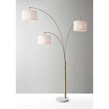 Stylish Adesso Bowery 3 Arm Arc Lamp in Antique Brass