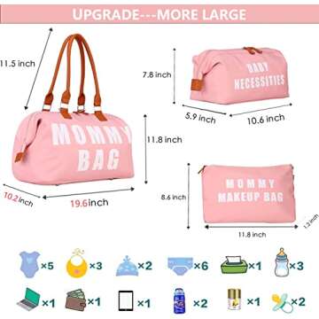 Upgrade Large Capacity Mommy Bag for Hospital, Labor and Delivery, Baby Hospital Diaper Bag, Materni...
