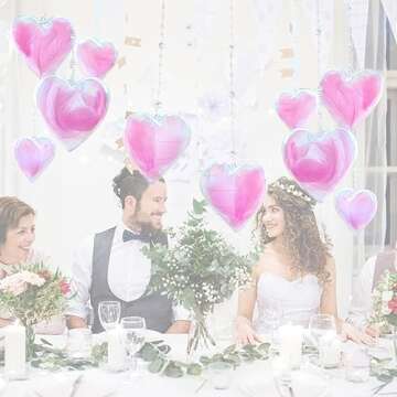 Jishi Clear Plastic Heart Ornaments 10-Pack Christmas Ornament Fillable Balls for DIY Crafts, Christmas Tree Decorations, Wedding Party, Xmas Holiday Home Decor, Open Decorative Hanging Ornaments 65mm