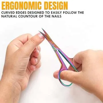 Nail Scissors Toenail Eyebrow Mustache Facial Nose Ear Hair Grooming Multipurpose Small Beauty Scissors Curved and Sharp Blades Multi Titanium Color (Nail Scissors)