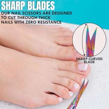 Nail Scissors Toenail Eyebrow Mustache Facial Nose Ear Hair Grooming Multipurpose Small Beauty Scissors Curved and Sharp Blades Multi Titanium Color (Nail Scissors)