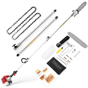 COOCHEER 58CC Gas Pole Saw - Powerful & Extensible Up to 16FT for Tree Trimming