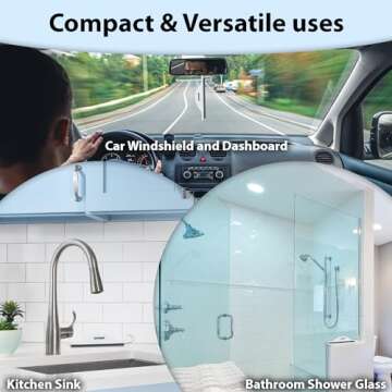 Sprayaway Glass Cleaner, Foam Action, 19 Fl Oz, (3 Pack) - With 1 Microfiber Lint-Free Cleaning Cloth And 1 Window Squeegee,