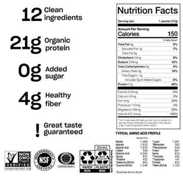 Organic Dairy-Free Protein Powder - Vanilla Flavor