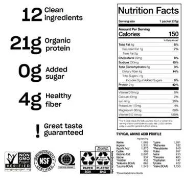 Organic Dairy-Free Protein Powder - Vanilla Flavor