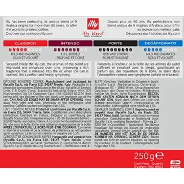 illy Caffe Ground Coffee Medium Grind Medium Roast 8.8 Oz. for Drip Coffeemakers & French Presses