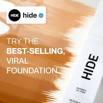 HIDE PREMIUM Liquid Foundation, SEE SHADE FINDER Below For Perfect Match, Multi-Use Waterproof Found...