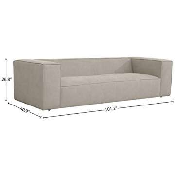 Amazon Brand – Rivet Thomas Modern Upholstered Sofa Couch, 101.2"W, Grey