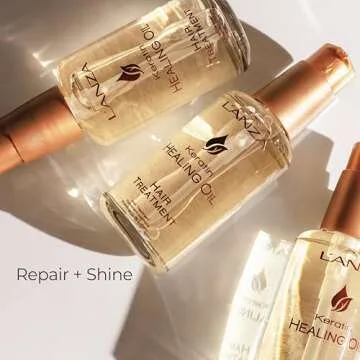 L'ANZA Keratin Healing Hair Oil Treatment, Keratin Hair Treatment, Hair Oil For Damaged Hair, Revives & Nourishes, Sulfate Free Healing Oil for Hair with Phyto IV Complex, Cruelty Free Hair Care