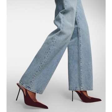 Riekhany Slingback Stiletto Heels for Women Pointed Toe Slip On Patent Leather Pumps Backless Stretc...