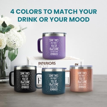 KLUBI Inspirational Gifts for Men - Sometimes You Forget You’re Awesome Mug 14oz Mugs for Men Christmas Gifts For Men Coffee Lovers Birthday Gift Ideas Travel Cup Dad Gifts for Birthday Awesome Mug