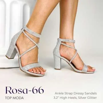 Stylish TOP Moda Rosa-66 Ankle Strap High Heel Sandals