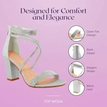 Stylish TOP Moda Rosa-66 Ankle Strap High Heel Sandals