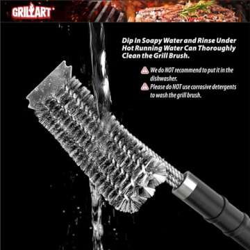 GRILLART Deluxe Grill Brush & Scraper for Easy Cleaning