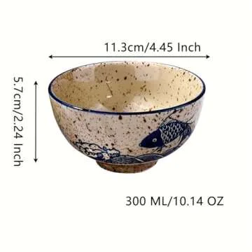 Whitenesser Japanese Ceramic Rice Bowls Set - 4 Pack
