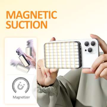 Magnetic Selfie Light, Rechargeable Clip Fill Video Conference Light for Phone Android Camera iPad L...