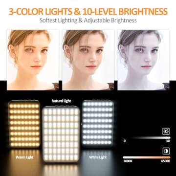 Magnetic Selfie Light, Rechargeable Clip Fill Video Conference Light for Phone Android Camera iPad Laptop 128 LED Phone Light for Makeup/Photography/TikTok/Selfie Vlog