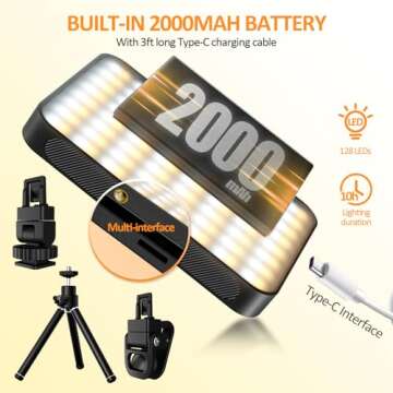 Magnetic Selfie Light, Rechargeable Clip Fill Video Conference Light for Phone Android Camera iPad Laptop 128 LED Phone Light for Makeup/Photography/TikTok/Selfie Vlog