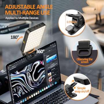 Magnetic Selfie Light, Rechargeable Clip Fill Video Conference Light for Phone Android Camera iPad Laptop 128 LED Phone Light for Makeup/Photography/TikTok/Selfie Vlog