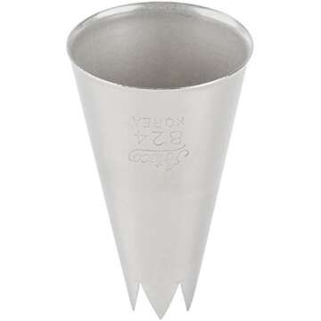 Ateco # 824 - Open Star Pastry Tip .38'' Opening Diameter- Stainless Steel