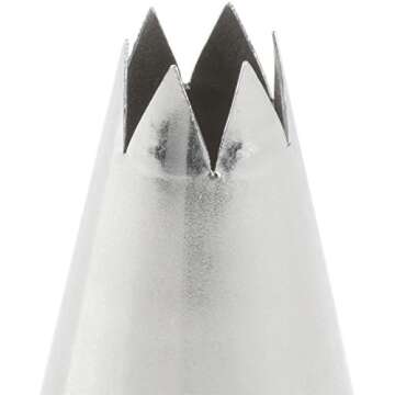 Ateco # 824 - Open Star Pastry Tip .38'' Opening Diameter- Stainless Steel