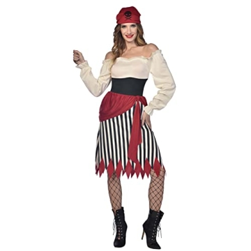 Lingway Toys Women's Pirate Costume – Elegant Pirate Lady Dress with Turban for S4-6