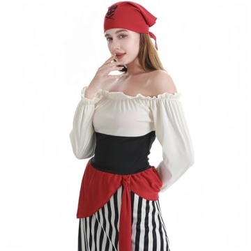 Stylish Women's Pirate Costume with Turban for Themed Events