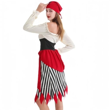 Stylish Women's Pirate Costume with Turban for Themed Events