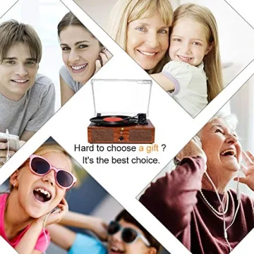 Wireless Vinyl Record Player with Speakers & USB