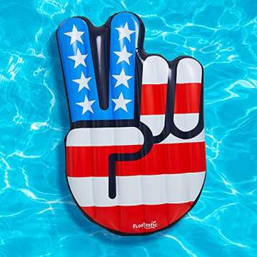 Floatastic USA Pool Floats - Giant Pool Floats Adult Size for Fun Style, Comfort - American Flag Pool Float, 4th of July Pool Float, Pool Floaties for Adults & Kids, Pool Floats Kids, Pool Accessories