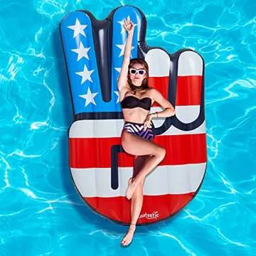Floatastic USA Pool Floats - Giant Pool Floats Adult Size for Fun Style, Comfort - American Flag Pool Float, 4th of July Pool Float, Pool Floaties for Adults & Kids, Pool Floats Kids, Pool Accessories