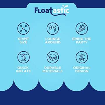 Floatastic USA Pool Floats - Giant Pool Floats Adult Size for Fun Style, Comfort - American Flag Pool Float, 4th of July Pool Float, Pool Floaties for Adults & Kids, Pool Floats Kids, Pool Accessories