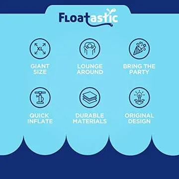 Floatastic USA Pool Floats - Giant Pool Floats Adult Size for Fun Style, Comfort - American Flag Pool Float, 4th of July Pool Float, Pool Floaties for Adults & Kids, Pool Floats Kids, Pool Accessories