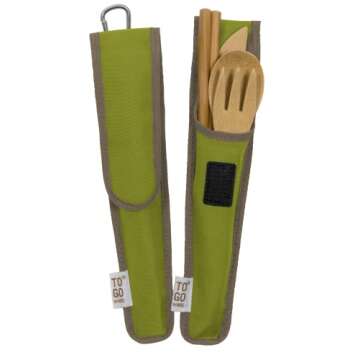 Bamboo Travel Utensils - To-Go Ware Utensil Set with Carrying Case (Avocado)