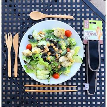 Bamboo Travel Utensils - To-Go Ware Utensil Set with Carrying Case (Avocado)