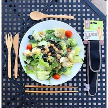 Bamboo Travel Utensils - To-Go Ware Utensil Set with Carrying Case (Avocado)