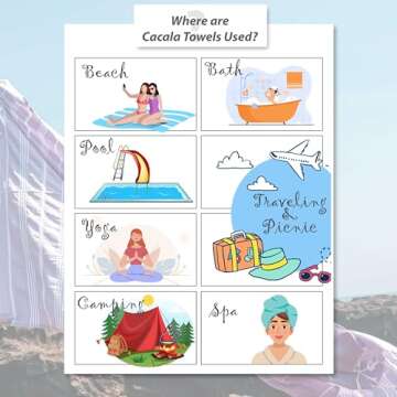 Cacala Lightweight Turkish Beach Towel 100% Cotton