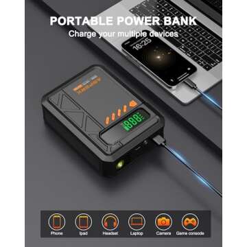 3000A Jump Starter with Air Compressor for Cars
